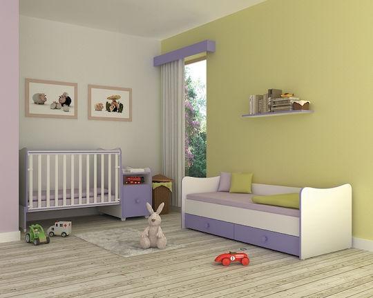 Lorelli Κούνια Trend Plus White & Vintage Gray με Συρτάρι