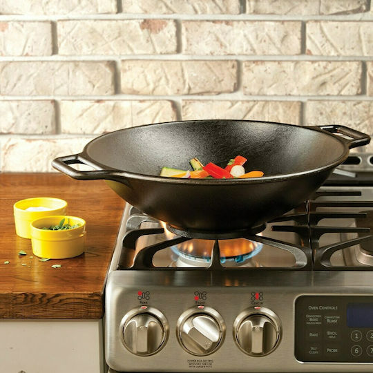Lodge Wok din Fontă 34cm
