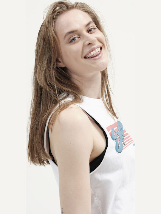 Women's Summer Blouse Cotton Sleeveless White
