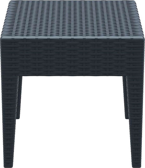 Tisch für kleine Außenbereiche Rattan Stabil Miami Gray 45x45x45cm