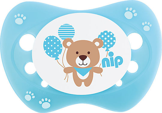 Nip Orthodontic Pacifiers Silicone Night Stork - Teddy Bear - Green-Blue for 0-6 months 2pcs