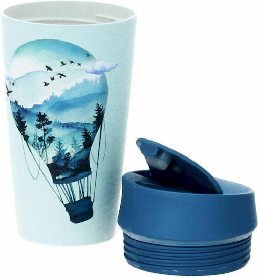 Chic Mic Bioloco Plant Deluxe Air Balloon Mug Bamboo with Lid Multicolored 420ml