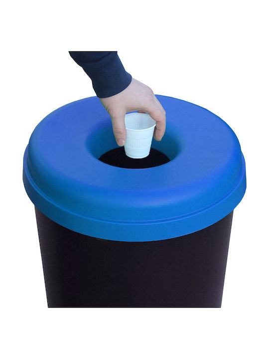 Viomes Coș de Reciclare Plastic Albastru 60lt