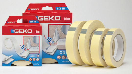 Geko Self-Adhesive Double-Sided Tape White 25mmx5m 1pcs