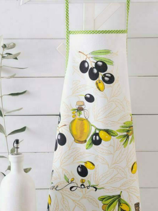 Rythmos Olives Wasserdicht Küchenschürze Weiß 68x49cm 108-108-005 1Stück