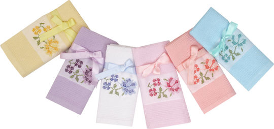 Viopros Laura Tea Towel from 100% Cotton in Pink Color 45x75cm