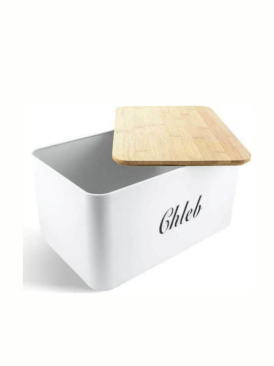 Edenberg Inox Bread Box with Lid White