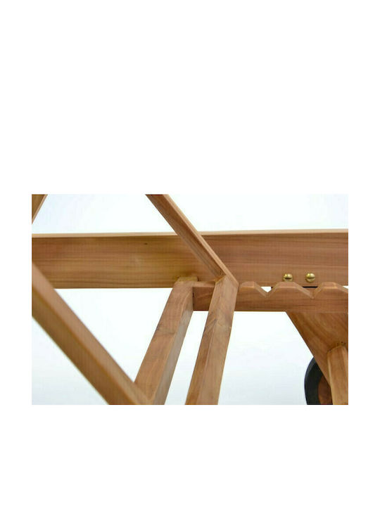Liegestuhl Hölzernes Braun 197x65x35cm.