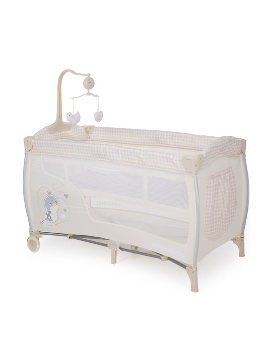 Kikka Boo Dolce Sonno Playpen 2 Levels with Changing Table & Mattress Beige 120x60cm