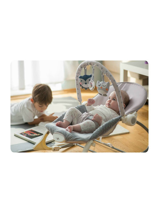 Ricokids Elektrisch Baby Entspannung 2 in 1 mit Vibration Gray für Kinder bis zu 9kg