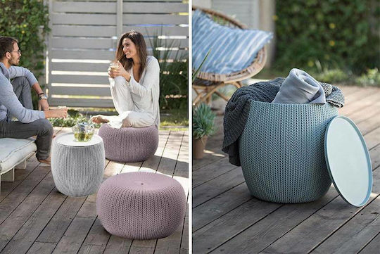 Stool Outdoor Cosy Blue 57x57x31cm