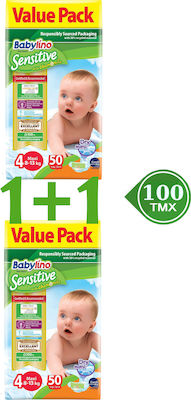 Babylino Sensitive Sensitive 1+1 Tape Diapers No. 4 for 8-13 kg 100pcs