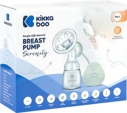 Kikka Boo Electric Single Breast Pump Serenity Battery and Electric BPA Free Green 180ml