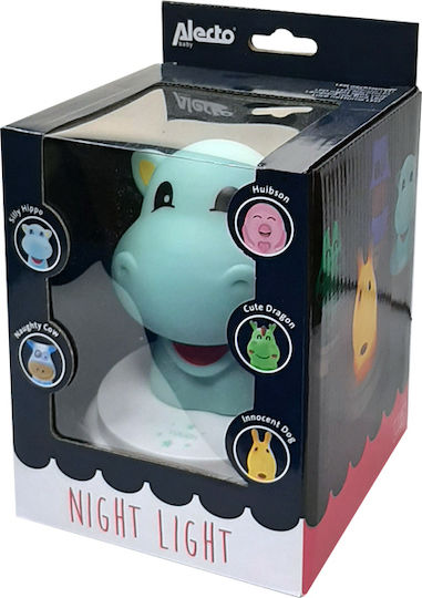 Alecto Baby LED Kinder Dekorative Lampe Silly Hippo Blau 12x12x15εκ.