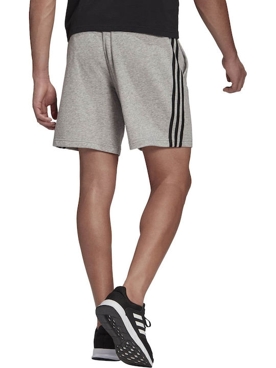 Adidas Essentials French Terry 3-Stripes Αθλητική Ανδρική Βερμούδα Γκρι