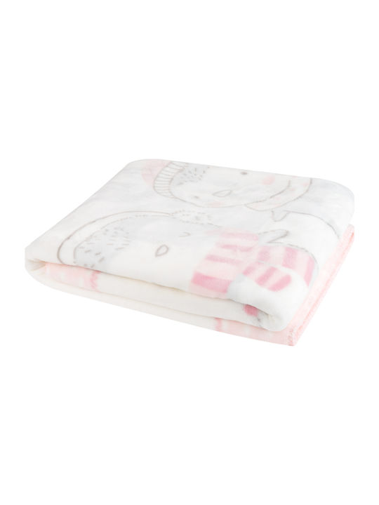 Kikka Boo Blanket Nursery Swaddling Blankets Love Pingus Velvet Pink 80x110cm