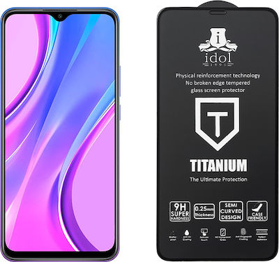 Idol 1991 Titanium Semi Curved Full Glue Full Face Tempered Glass (Redmi 9) 8269639