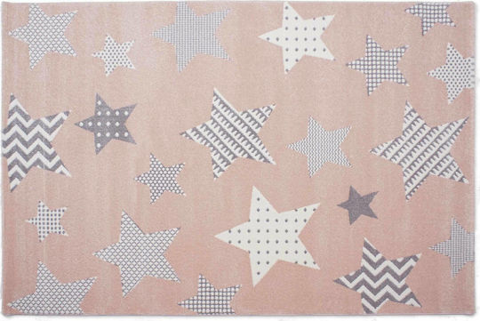 Tzikas Carpets 21895-55 Детско килимче Звезди Розов 133x190см Дебелина 13мм