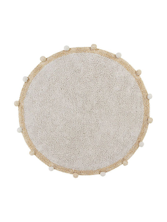 Lorena Canals Handmade Kids Cotton Rug Bubbly Round 120cm Honey