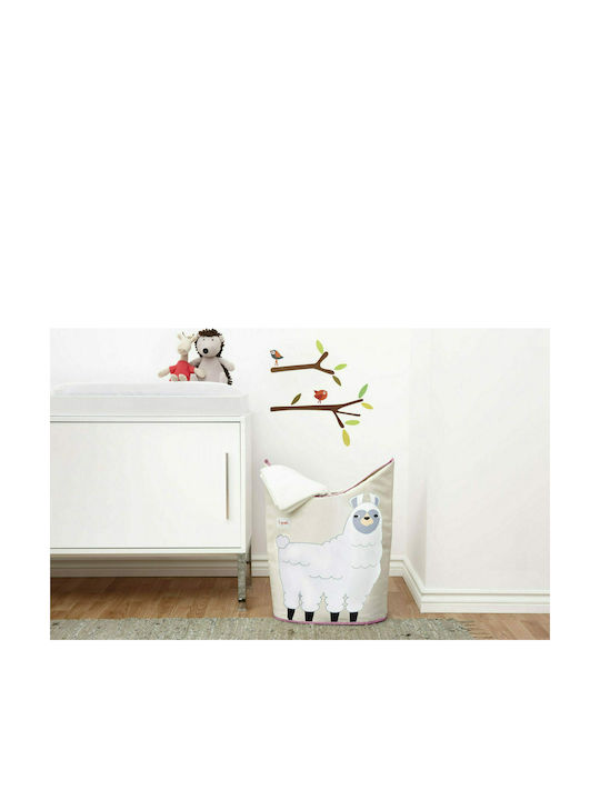 3 Sprouts Детска кошница за играчки Llama Бял 50x29x57см 1бр