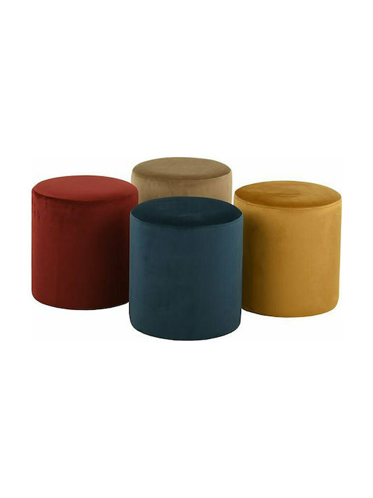 Stools For Living Room Upholstered with Velvet Cylinder Blue 1pcs 35x35x38cm