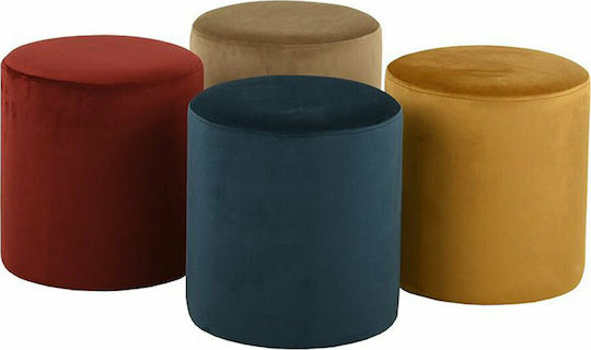 Табуретка Дневна стая Облечено с кадифе Cylinder Синьо 35x35x38бр