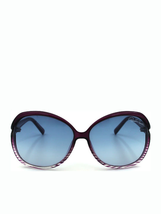 Roberto Cavalli Women's Sunglasses with Purple Plastic Frame and Blue Gradient Lens RC668S 83Z