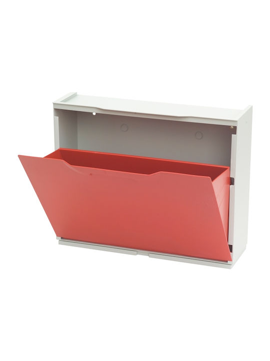 Unika Plastic Shoe Organizer with 3 Shelves Red 51x17.3x123cm