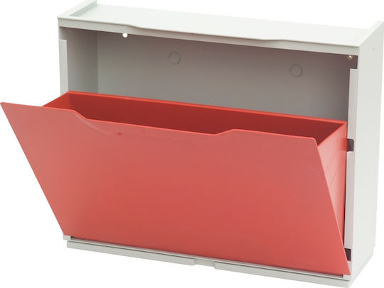 Plastik Schuhschrank Unika mit 3 Regalen Red L51xW17.3xH123cm