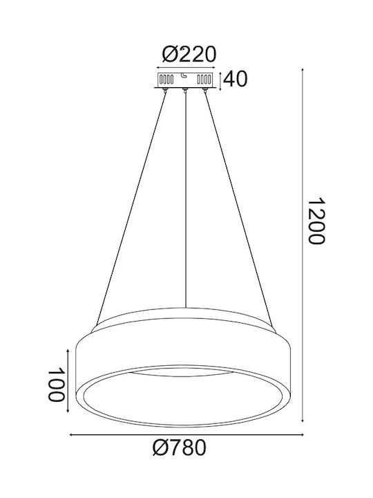 Aca Hängende Deckenleuchte LED Schwarz