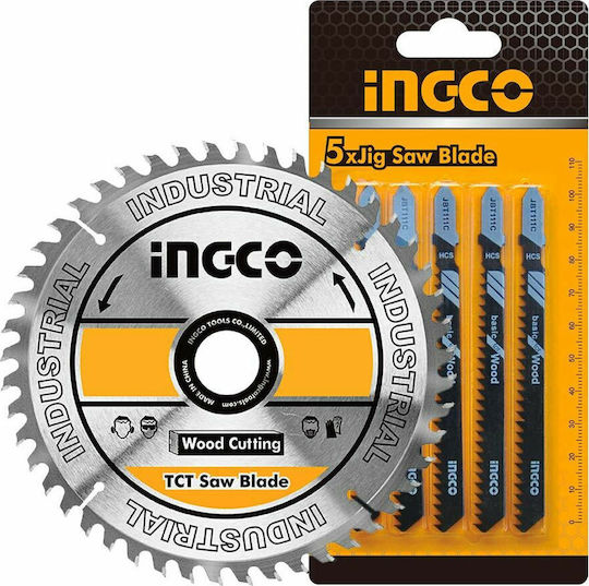 Ingco CKLI2010 Σετ Δισκοπρίονο, Δραπανοκατσάβιδο, Παλμικό Κατσαβίδι & Σέγα 20V με 2 Μπαταρίες 4Ah και Θήκη