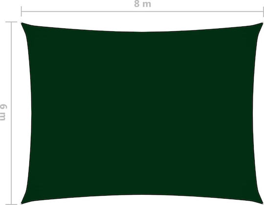 vidaXL Rectangular Shade Sail Green with PU Coating 6x8m Rectangle made of Oxford fabric