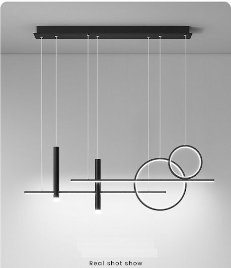Atman Hängelampe Schwarz Schiene 100x83cm.