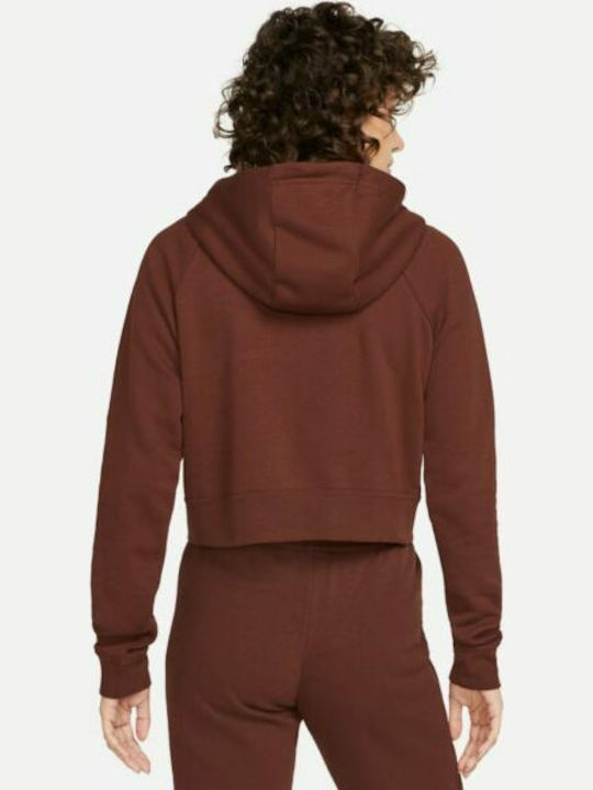 Nike Sportswear Essential Women's Cropped Hooded Sweatshirt Brown