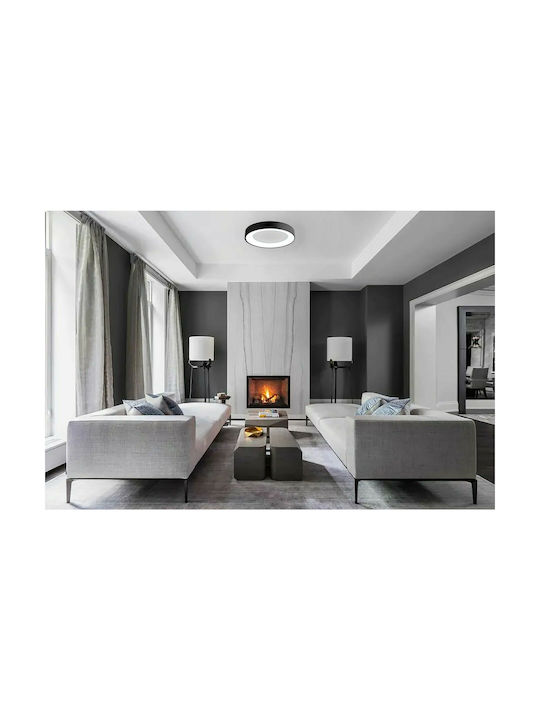 Atman Tenerife Ceiling Mount Light 50cm Black with Integrated LED and Remote Control