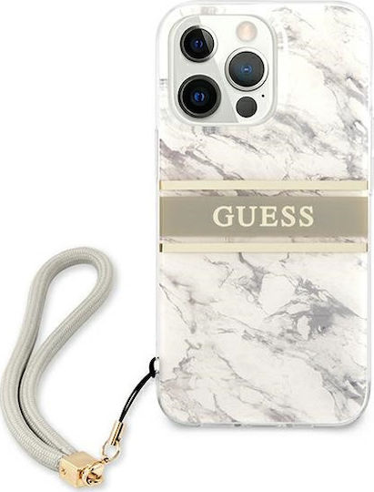 Guess Marble Back Cover Πλαστικό με Λουράκι Γκρι (iPhone 13 Pro Max)