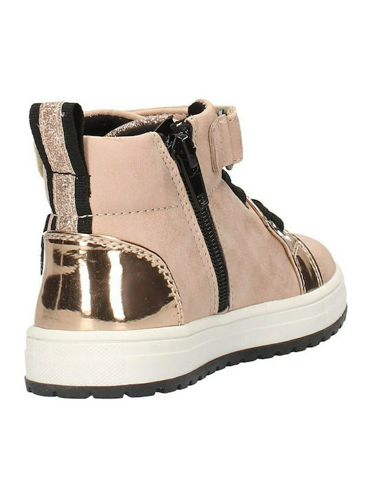 Παιδικά Sneakers High με Σκρατς Ροζ