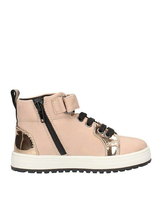 Παιδικά Sneakers High με Σκρατς Ροζ