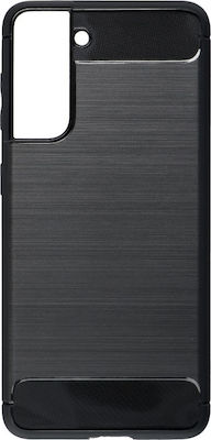 Forcell Carbon Brushed Back Cover Σιλικόνης Μαύρο (Galaxy S21 5G)