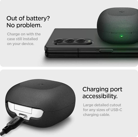 Spigen GeoFit Hülle Kunststoff mit Haken in Gray Farbe für Galaxy Buds Live / Pro