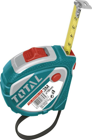 Total Tape Measure with Auto-Rewind 16mm x 3m