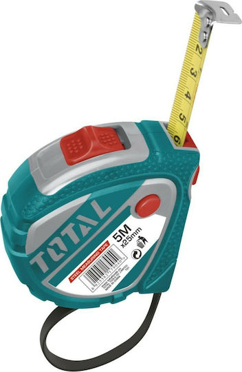 Total Tape Measure with Auto-Rewind 25mm x 5m