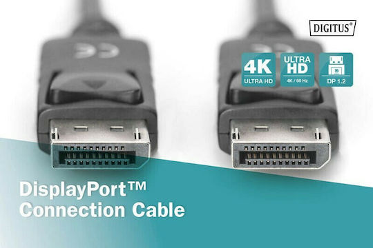 Digitus Кабел DisplayPort мъжки - DisplayPort мъжки 3м Черен (AK-340100-030-S)