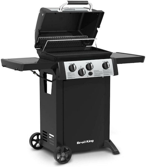 Broil King Gem 330 Ψησταριά Υγραερίου Μαντεμένιας Σχάρας 55x34εκ. με 3 Εστίες 6.9kW και Πλαϊνό Μάτι 2.7kW