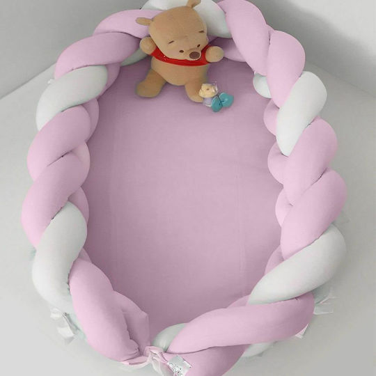 Baby Oliver Baby Nest With Detachable Tassel 200cm White/PInk