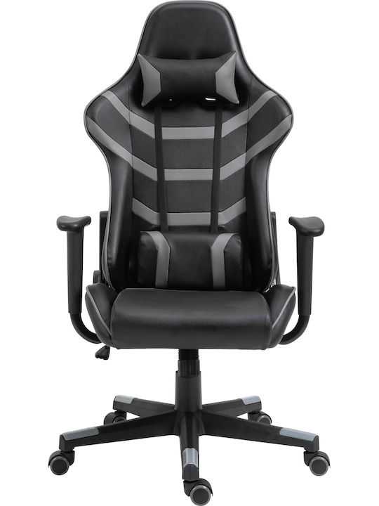 Woodwell BF9050 Καρέκλα Gaming Δερματίνης με Ρυθμιζόμενα Μπράτσα Γκρι