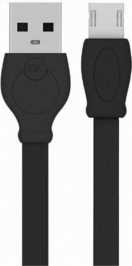 WK Равен USB 2.0 Кабел USB-C Мъжки - USB-A Черен 1м 250254