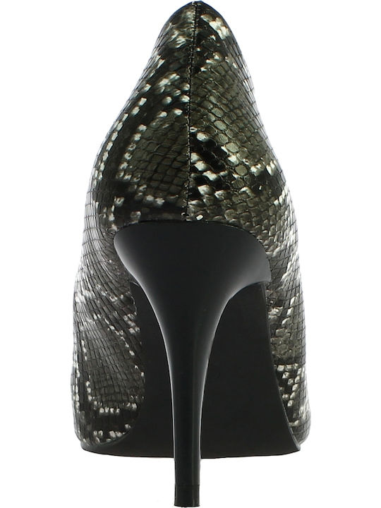 IQ Shoes Stiletto Black High Heels 18.106.1A-19140 18.106.1A-19140 SNAKE