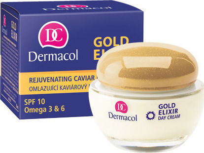 Dermacol Gold Elixir Κρέμα Προσώπου Ημέρας με SPF10 για Ενυδάτωση, Αντιγήρανση & Σύσφιξη με Χαβιάρι 50ml