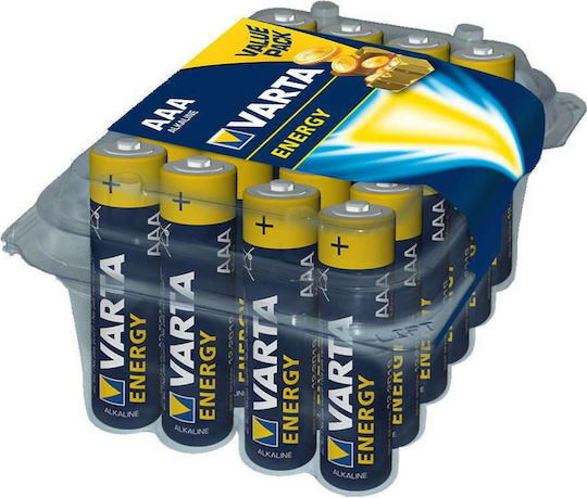 Varta 24 Pack Alkaline Batteries AAA Energy 1.5V 4103229224